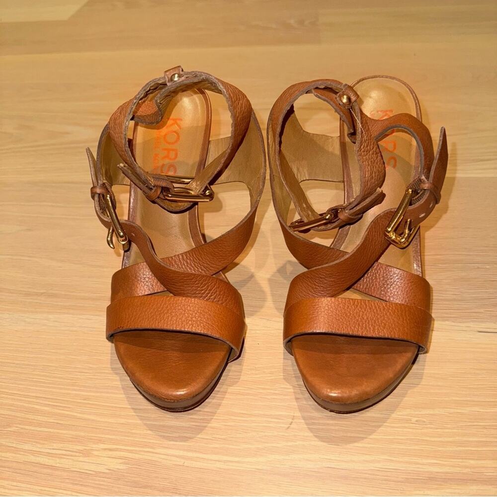 Kors by Michael Kors Paris Platform Sandals in Brown 8.5 - Picture 3 of 7
